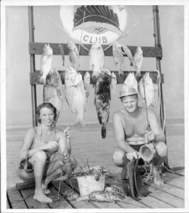 Dolly and Bill Whitman Spearfishing, 1952