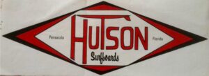 Hutson Surfboards' logo, a surf shop in Pensacola, Florida in the 1960-1970's.