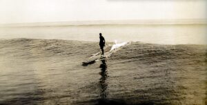 Bill Whitman, ECSHOF 1998 Surfing Miami Beach, 1930's. Courtesy Whitman Family